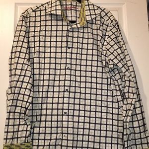 Men’s Robert graham long sleeve dress shirt l xl